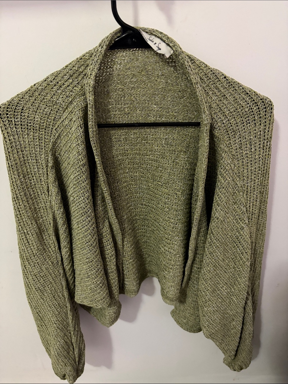 Sadie & Sage Olive Open-Front Knit Cardigan